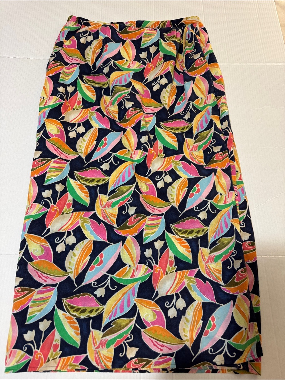 Talbots Corduroy Vintage Wrap Skirt with Abstract Floral Print Preppy Whimsigoth